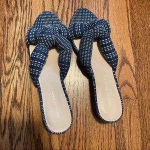 Loeffler Randall Elsie Stitched Blue Mule Sandal Size 8